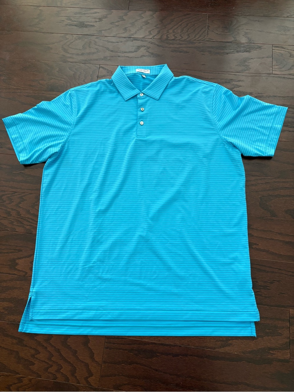 Peter Millar Men's Summer Comfort Turquoise & Purple Striped Golf Polo Size XL